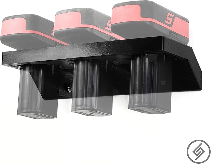 Spartan Mounts for Snap-On 14V Battery | Wall Display Hook Holder | Power Tool Storage | Blog DIY Craft Room | All Types | Strong Low Profile Bracket | Convenient Easy Access Garage Organization