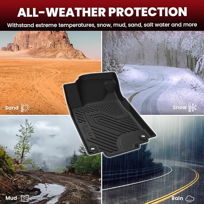 LASFIT Floor Mats & Trunk Mat for Honda CR-V CRV 2012-2016 EX & LX & SE & No Subwoofer, Custom Fit All Weather Protection TPE Floor Liner,1st & 2nd Row & Trunk Liner, Black (Not Fit EX-L & Touring)