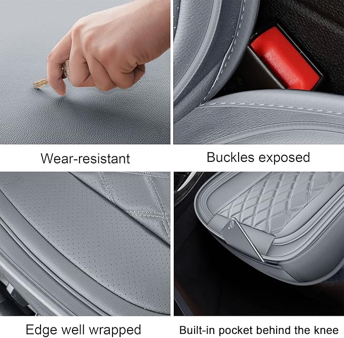 MIROZO 2PCS Ram Seat Cover,Front Seat Covers for Dodge Ram Truck Accessories Compatible with 2009-2025 RAM 1500 2500 3500 Pickup Crew Quad Cab (2PCS Front,Gray)