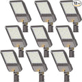 180W LED Parking lot Light Commercial Oudoor Lighting Shoebox Light with Dusk to Dawn Photocell 32400Lm(180LM/W) 6000K IP65 Waterproof 100-277V for Driverway, Parking Lot 9 Pack