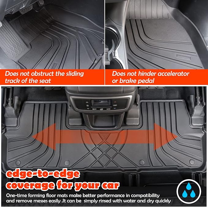 powoq Floor Mat Compatible with 2014-2019 Toyota Highlander Cargo Mat TPE All Weather Protection Cargo Liner Trunk Liner Replacement for 2014-2019 Toyota Highlander Accessories