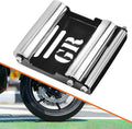 GRAND PITSTOP Motorcycle Roller Wheel Cleaning Stand - Paddock Stand Replacement - Wheel Roller Stand with Ramp Support for tire Cleaning & Chain Lubrication (Black Roller Medium)
