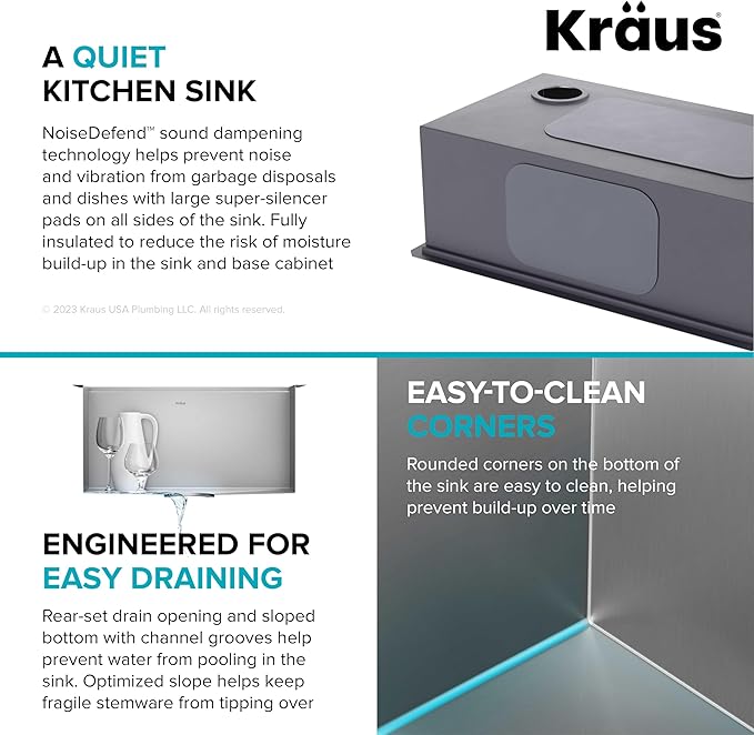 KRAUS Kore 21-Inch Undermount Workstation 16 Gauge Single Bowl Stainless Steel Kitchen Sink with Accessories, KWU111-21