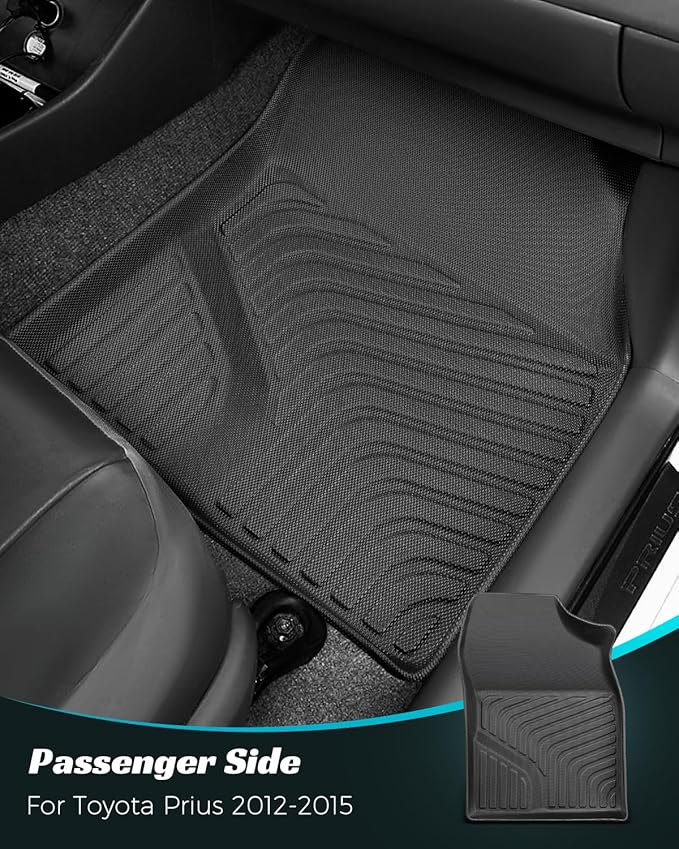 Car Floor Mats for Toyota Prius 2012-2014 Accessories(Not Fit Plug-in, V or C Models), All Weather Rubber Mat, Automotive Floor Carpet Protector Car Accessories