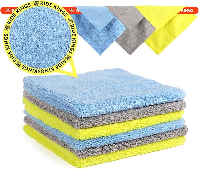 Wash Cloths for Car Interior & Exterior,Microfiber Towels Cleaning Highly Absorbent,Car Wash Rags,Cleaning Rags for House,Kitchen,Bathroom,Office-3 Colors 16''x16''-6Pack