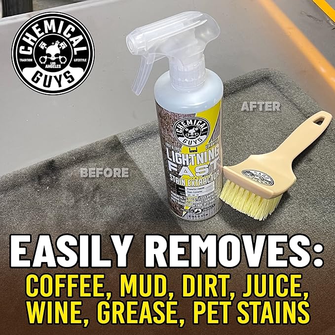 Chemical Guys SPI_191_16 Lightning Fast Carpet and Upholstery Stain Extractor, (Fabric, Upholstery, & Carpet), Safe for Cars, Home, Office, Furniture & More, 16 fl oz, Fresh Scent