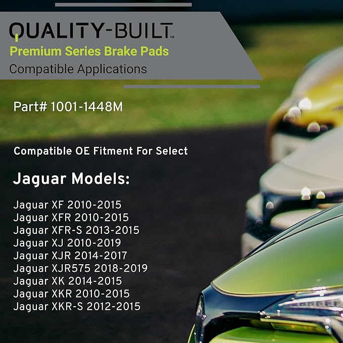 Premium Semi-Metallic Front Brake Pads (1001-1448M) Compatible with 2010-2019 Jaguar (XF/XFR/XFR-S/XJ/XJR/XJR575/XK/XKR/XKR-S)