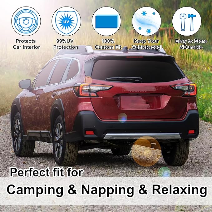TINGLU Window Shades for Subaru Outback Wagon 2015-2019 Accessories Car Side Full Windows Cover Camping Rear Triangular Windshield Sun Shade Sun UV Rays Privacy Protection 8PCS