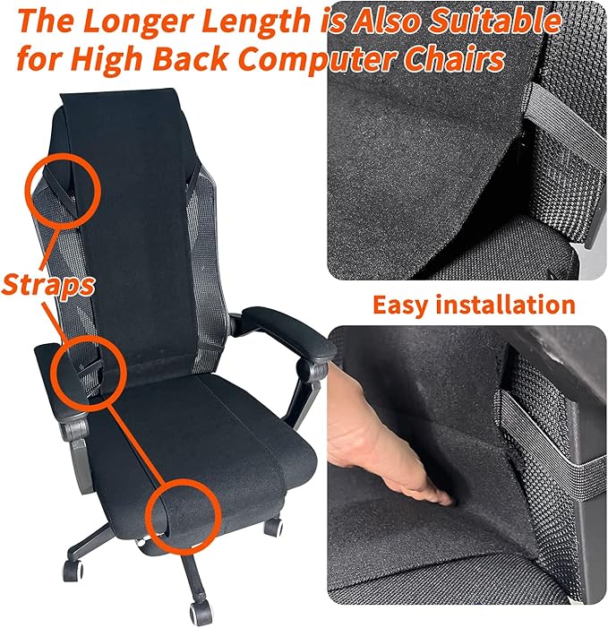 Foldable & Washable Fabric Heated Seat Cushion with Temperature Control & Timer - Whole Back Heating - for Office/Home Use