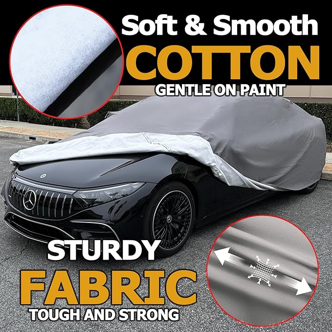All Weather Waterproof car Cover Good for rain Snow uv Protection dust Compact Coupe Mustang XLR F-Type 370z SL550 GR Supra 300SL SC430 Mazda3 Gray