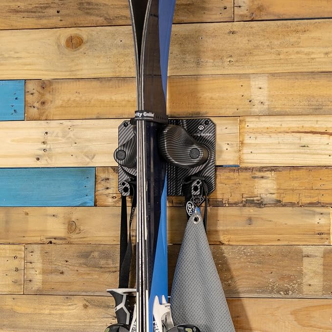 Ultimate Wall Storage Rack for Skis and Snowboards | Damage-Free Storage | Fits Any Ski or Snowboard | (Carbon, 1)