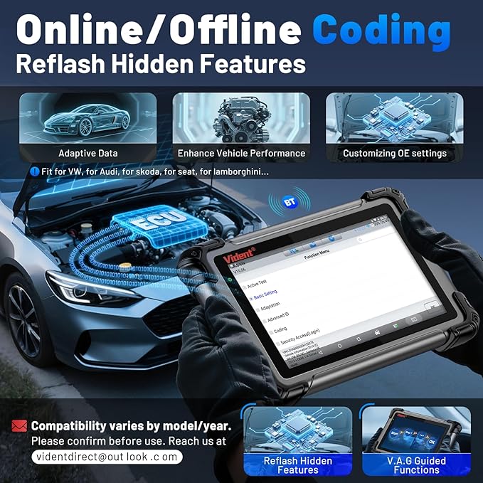 OBD2 Scanner Topology Mapping, VIDENT iSmart 800PRO BT Wireless Bidirectional Scan Tool with ECU Coding, 40+ Resets, 3-Year Update, All System Automotive Diagnostic Scanner for Car & EV, CAN FD/DoIP