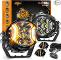 Auxbeam V-Ultra Series 3" 108W Side Shooter LED Pods with Amber DRL 3 Modes & Light Covers 270 Degree Wide Range 12800LM Round Offroad Driving Light Bar for Truck Jeep ATV UTV, Pair