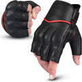 aasportx Motorcycle Gloves - Men's Leather Motorbike Gloves with Touchscreen Function - Non-Slip Pads for Men & Women
