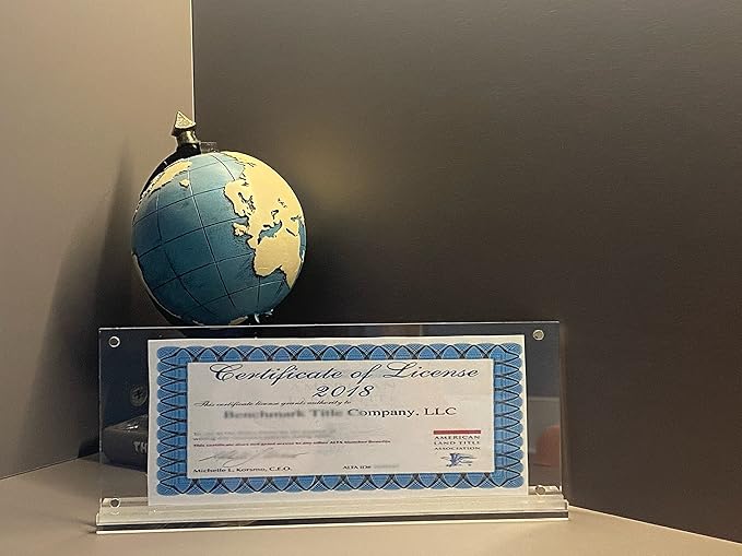 IEEK 4 Pack of Acrylic Business License Frame for 4x9 Business License Certificate Desk/Table Top Display,Clear Certificate Holder Panoramic Photograph Picture Frame,4x10 Inch