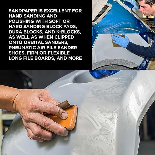 Dura-Gold Premium 7000 Grit Wet or Dry Sandpaper Sheets, 5-1/2" x 9", Box of 25 - Auto Car Color Sanding Detailing, Polishing Wood, Plastic, Glass, Epoxy, Stone, Metal Finishing Hand Sand Block Sander