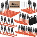 32 Pack Garage Hooks with Anti-Slip Coating Heavy Duty Wall Mount Hooks for Garage Storage and Hanging Hoses Bike Garden Tools Ropes etc