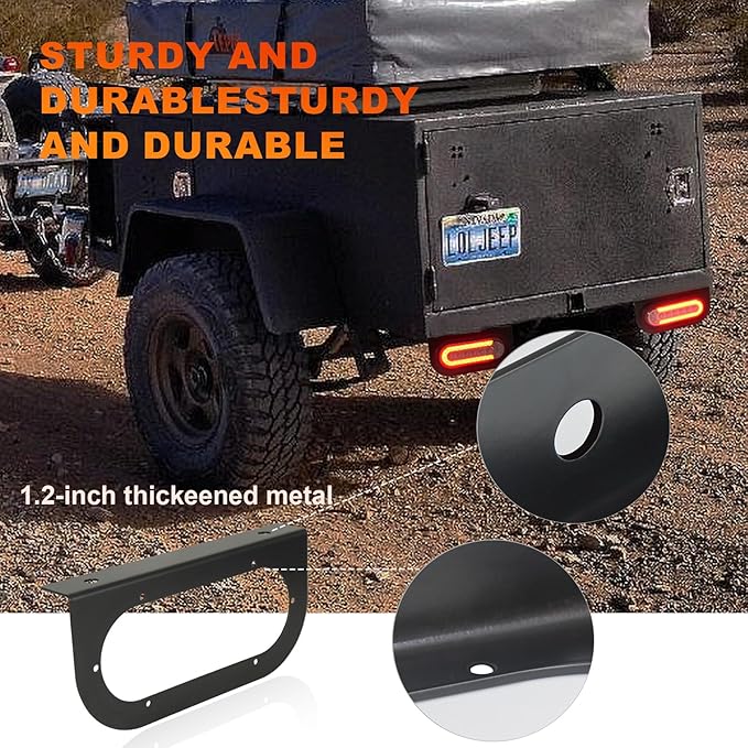 Agrieyes Trailer Lights with Bracket, Oval LED Trailer Lights with Sequential Turn Signal, Tail, Brake, Reverse, Submersible Boat Trailer Light kit for Trucks, Tractor, Utility Trailer, RV, Caravan