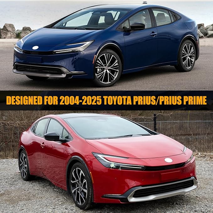 Waterproof Car Covers Replace for 2004-2025 Toyota Prius, Multilayer Heavy Duty with Cotton Liner All Weather Custom-fit Car Cover with Zipper Door, Windproof Bands for Snow Rain Dust Protection
