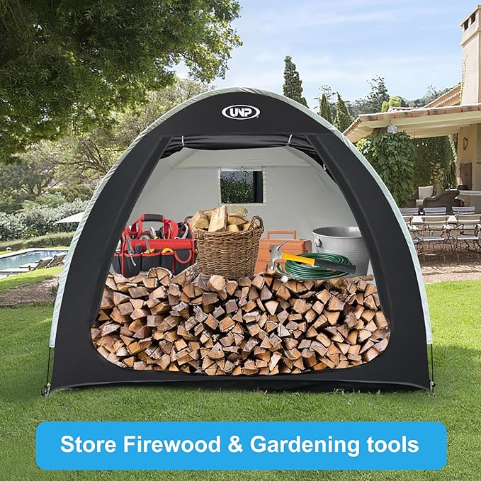 UNP Bike Storage Shed Tent, Portable Outdoor Bike Storage Tent with 210D Oxford Thick PU4000 Waterproof for 1/2/3/4 Bikes, Bike Covers Storage Shed Tent for Bicycles, Lawn Mower, Garden Tools
