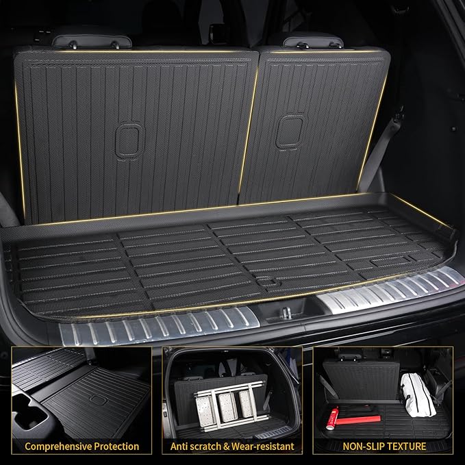 GINOWY-Floor Mats & Cargo Liner for Ford Taurus 2010-2019, TPE All Weather Taurus Car Mats, Custom Non-Slip Trunk Mat Floor Liners Taurus Accessories Black