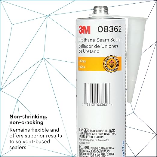 3M Urethane Seam Sealer, 08362, Gray Color, High Solids, Permanently Flexible, 310 mL/10.5 fl oz Cartridge