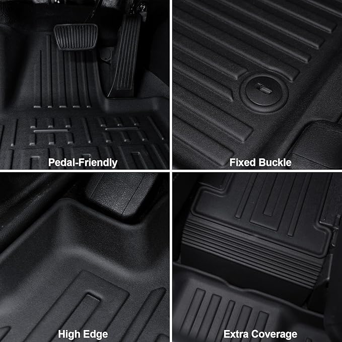 Floor Mats for Kia Telluride 2020-2024 2025 7-seat/8-seat Trunk Mat with Backrest Mat, All Weather TPE Cargo Liner Back Seat Cover Protector for 2025 Kia Telluride Car Accessories