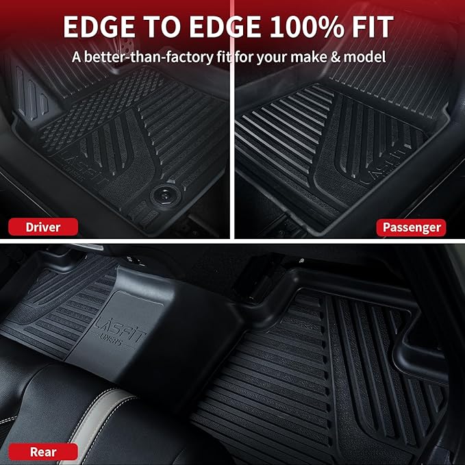 LASFIT Floor Mats&Trunk Mat for Toyota Camry 2025 Hybrid/LE/SE/XLE/XSE, All Weather Custom Fit TPE Floor Liners for Camry 2025 Front & Rear Full Set Car Mats, Black.