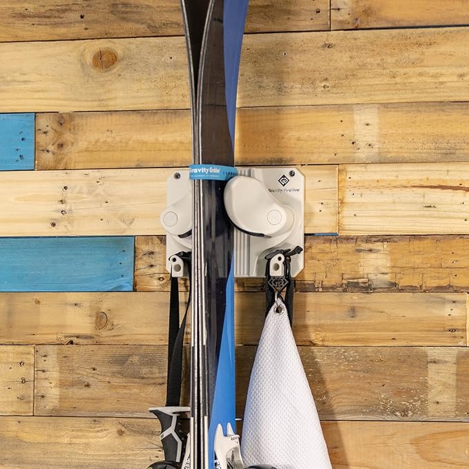 Ultimate Ski & Snowboard Wall Rack | Secure, Non-Slip Storage | Fits Any Ski/Board | Garage Organization | Ski Storage Rack | Snowboard Storage Rack | Winter Gear Organizer | 1 Pck