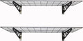 SafeRacks Garage Wall Shelves - 2-Pack 24"x48" Mountable Shelving Units for The Garage, Pantry or Utility Closet, Heavy Duty Steel Shelf with Bike Accessory Hooks, 500lb Capacity, Color: Hammertone