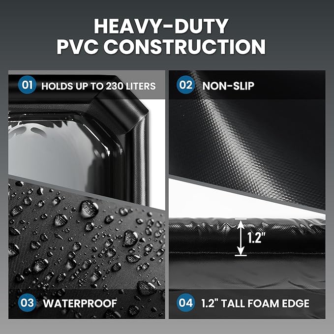 Easy to Clean Heavy-Duty PVC Garage Floor Mat with Waterproof Containment Protection for Cars SUVs Trucks Parking Garages Non-Slip Durable Containment Mat Multiple (8'6"x22')