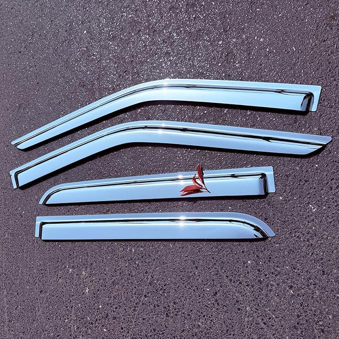 Chrome Side Window Visors Vent Deflector for 2013-2019 Ford Escape,4pcs Outside Tape-On Sun Rain Guards Set 94383Y