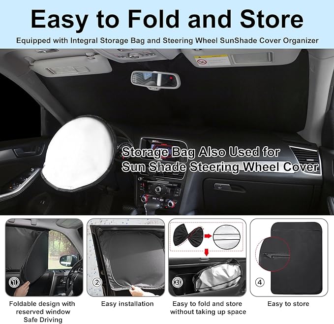 TINGLU Window Shades for Jeep Compass 2017-2024 Accessorie Car Side Full Windows Rear Triangular Windshield Sun Shade Sun UV Rays & Privacy Protection for Camping,Napping,and Relaxing 8PCS