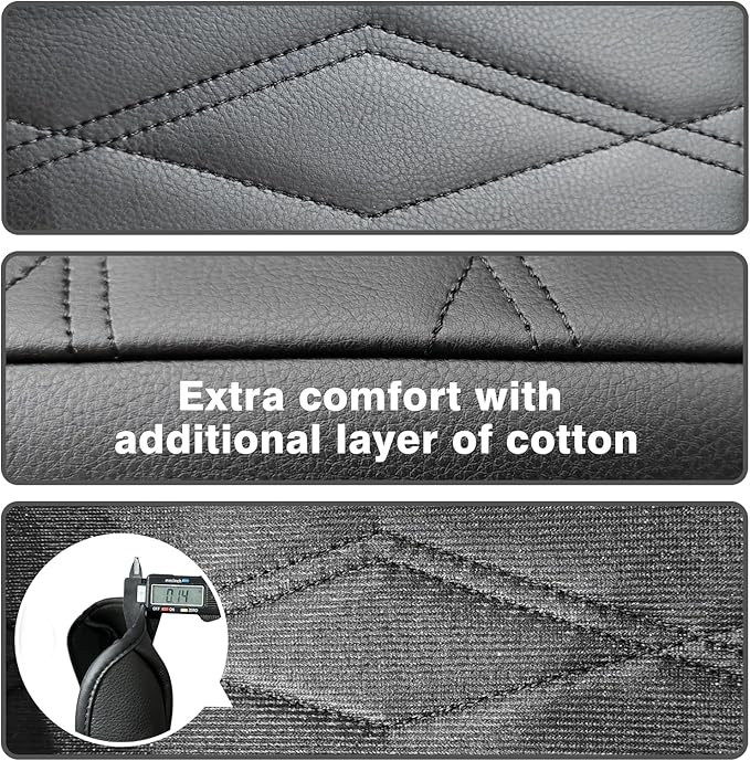 Muslogy for 2024 2025 Atlas & Cross Sport Center Console Pad Armrest Cover Protector Vegan Leather Extra Soft Armrest Box Lid Pad Compatible with Volkswagen Atlas/Cross Sport Accessories (V1_Black)
