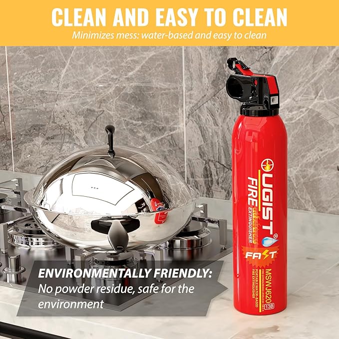 Small Portable Fire Extinguisher for Home and Kitchen, 21oz Each, 1-Pack, Water-Based Fire Extinguishers for Quick Emergency Response, Prevent Re-Ignition, Ideal for Vehicle and Camping, MSJ620