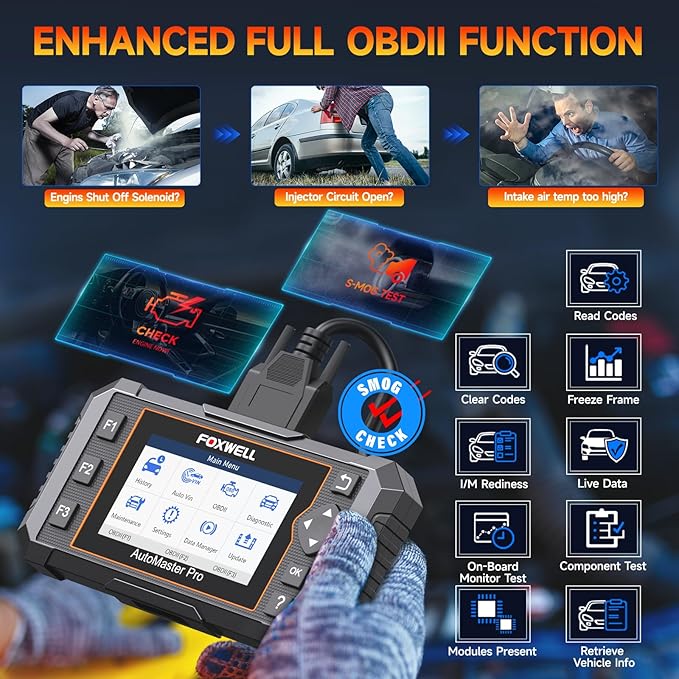 2025 FOXWELL NT614 Elite OBD2 Scanner with 5 Resets ABS Bleeding, SAS Calibration, Oil, EPB, Throttle, Upgrade of NT604 Code Reader Scan Tools, ABS SRS Engine Transmission Battery Test Car Scanner