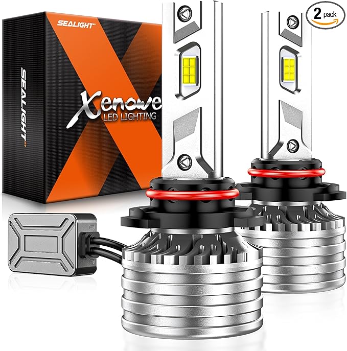 SEALIGHT Powersport HB3 Fog Bulbs with Cooling Fan, 55000LM Super Bright 9005 Fog Lights, Plug and Play, Light Bulb,Pack of 2