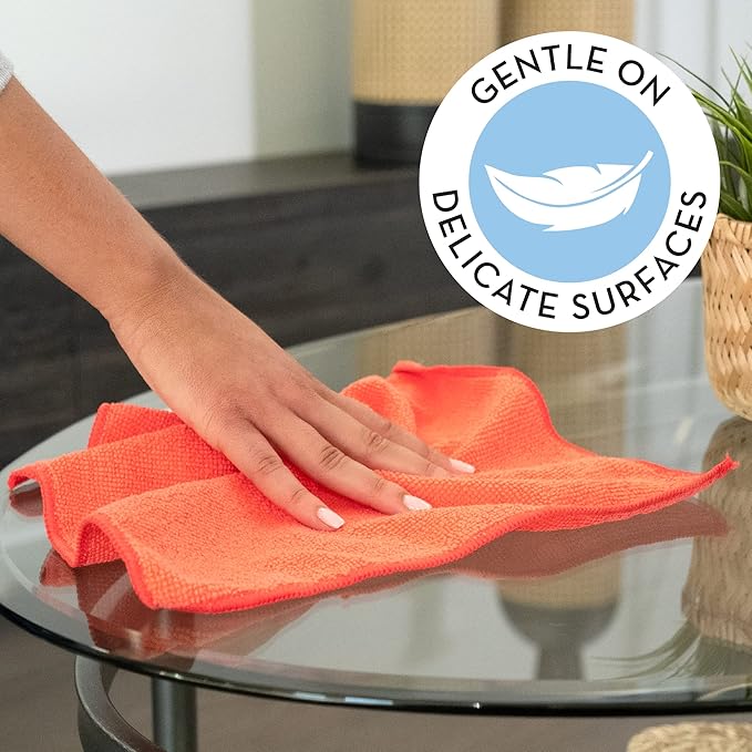 S&T INC. 150 Pack Microfiber Cleaning Cloth, Bulk Towels for Home, Reusable Microfiber Towels for Cars, Cleaning Rags, Assorted, 11.5 Inches x 11.5 Inches, 150 Count