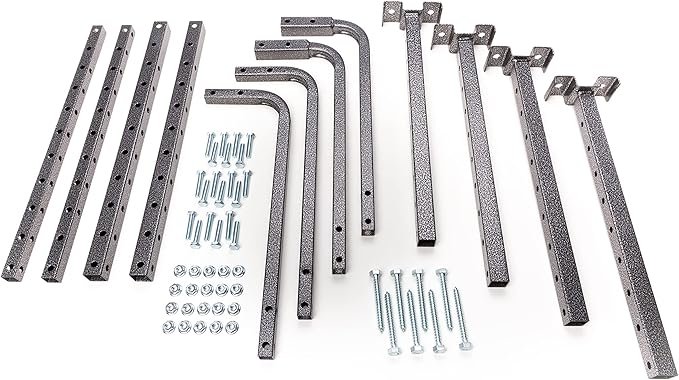 80844-10 34 in. x 26 in. Adjustable Garage Ceiling Mount Storage Rack Kit - Hammertone