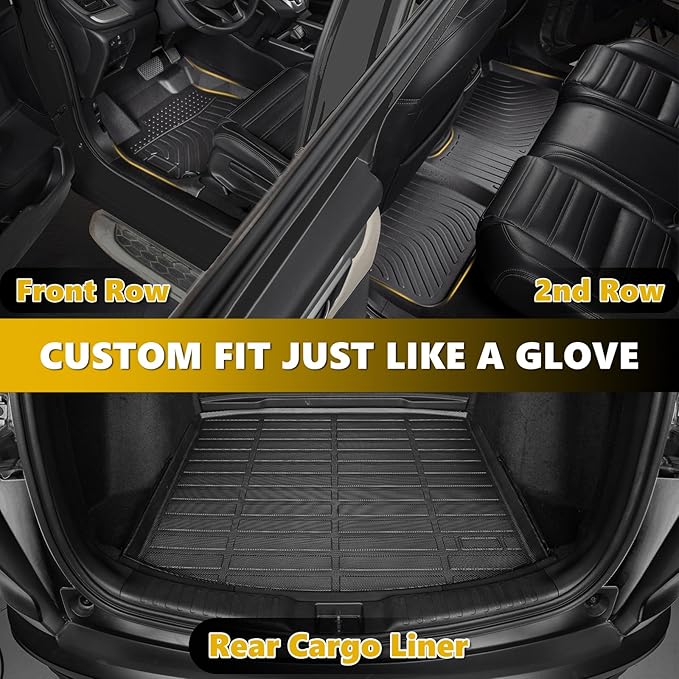 GINOWY-Floor Mats for Volkswagen VW Jetta 2012-2018 丨TPE All Weather Car Mat for VW Jetta Floor Liners Mat Custom Fit for Jetta Accessories Without Cargo Trunk Mat Trunk Liner