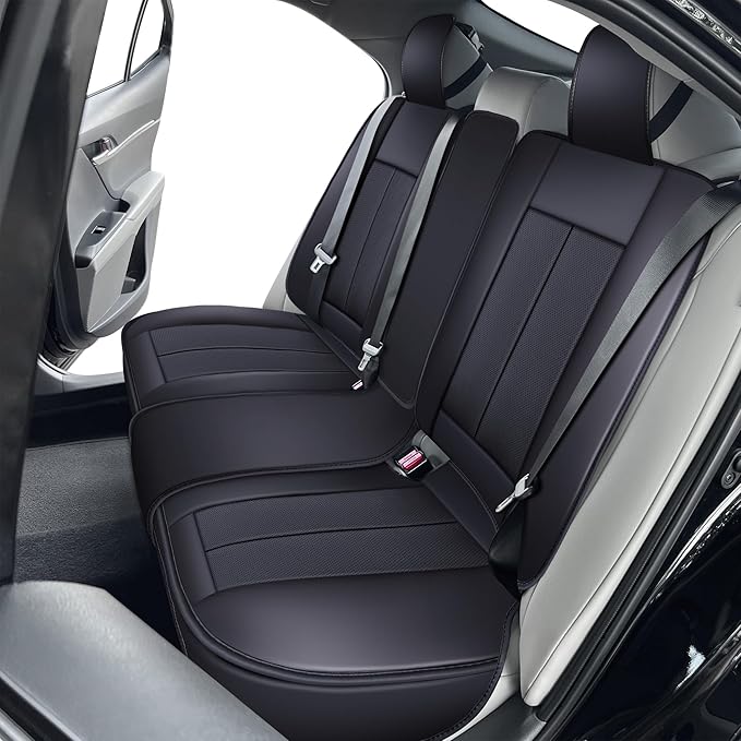 OASIS AUTO Custom Fit Seat Covers for 2012-2025 Toyota Camry, Waterproof Faux Leather Seat Protector Cushion Camry Car Accessories (Full Set, Inky)