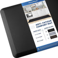 KitchenClouds Kitchen Mat Cushioned Anti Fatigue Rug 17.3"x60" Waterproof Non Slip Standing Desk Mat Comfort Floor Mats for House Sink Office (Black)