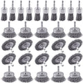 30 Pack Carbon Steel Wire Wheel Brush, Rocaris Cup Brush, Wheel Brush, Pen Brush Set with 1/4-Inch Hex Shank for Rust Removal, Corrosion and Scrub Surfaces