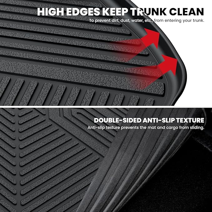 LASFIT Trunk Mat for Honda Accord Seden 2018 2019 2020 2021 2022 2023 2024 2025 (Include Hybrid Models), All Weather TPE Custom Fit Accord Trunk Liner Trunk Tray Cargo Liner Accessories, Black