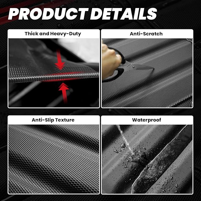 LASFIT Bed Mat for Toyota Tundra 2025 2024 2023 2022 Truck Bed (5.5FT,5.5'), All Weather 5.5 FT Bed Liner for Toyota Tundra Accessories TPE Trunk Mat Cargo Mat, Black