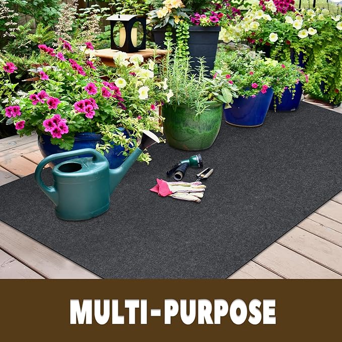 Oil Spill Mat, 3' x 7', Garage Floor Mat Under Car, Waterproof/Durable/Non-Slip TPR Backing, Reusable Absorbent Pad, Charcoal