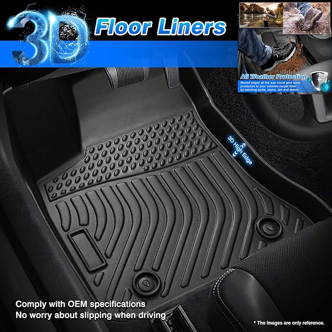 Cartist Floor Mats for Chevy Tahoe & GMC Yukon 2007-2014 (Not for Yukon XL) All Weather Floor Mat for Tahoe Accessories Heavy Duty TPE Waterproof Carpet Protection