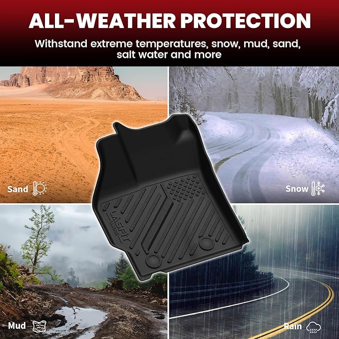 LASFIT Floor Mats & Cargo Mat for Toyota Prius 2010-2011 (Not fit Prius V or C), All Weather TPE Custom Fit Easy Clean Durable No-Curling Floor Liners for Prius 2010 2011 Car Mats & Trunk Mat