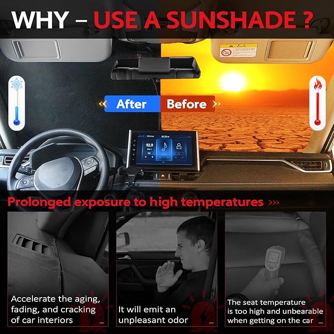 KAYZT Windshield Sun Shade for 2013-2017 Subaru Crosstrek SUV Foldable Sunshade Front Window Custom Fit Car Accessories
