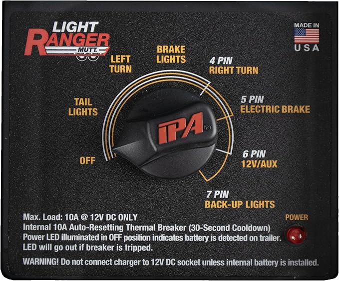 Innovative Products of America #9101 Light Ranger MUTT (7-Way Spade Pin Style with Adapter) Trailer Tester
